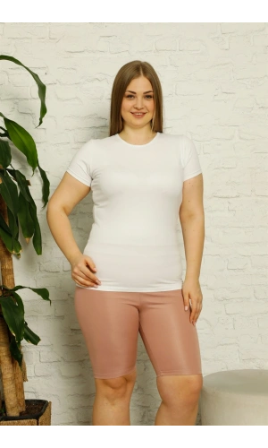 Moda Çizgi Penye Büyük Beden Diz Üstü Tayt 5890