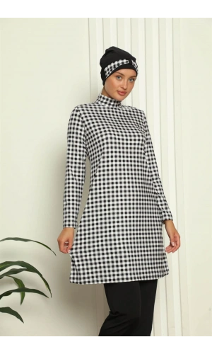 Moda Çizgi Tam Tesettür Dijital Desenli Mayo 31040