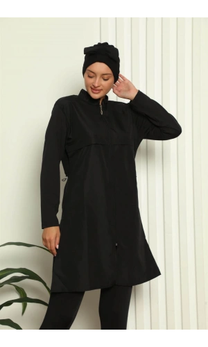 Moda Çizgi Tam Tesettür Pantolonlu Mayo 31036