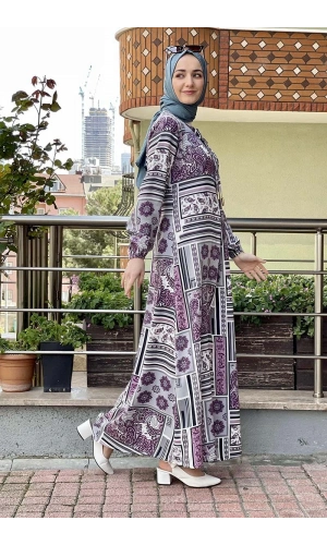 Moda Çizgi Tesettür Elbise
