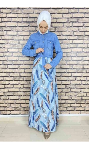 Moda Çizgi Tesettür Elbise