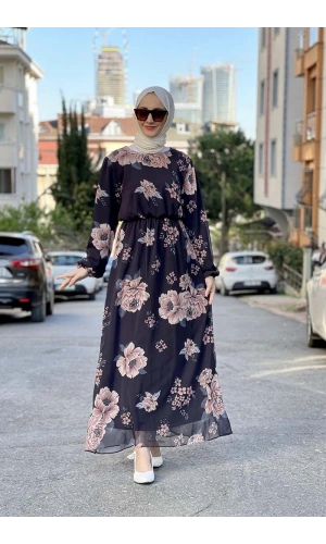 Moda Çizgi Tesettür Elbise