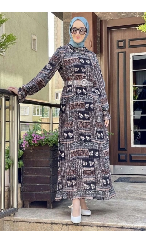 Moda Çizgi Tesettür Elbise