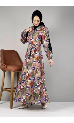 Moda Çizgi Tesettür Elbise