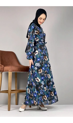 Moda Çizgi Tesettür Elbise