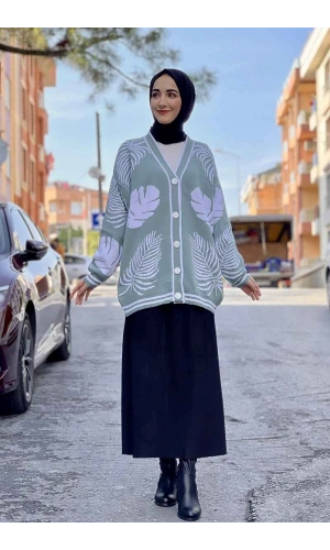 Moda Çizgi Triko Hırka