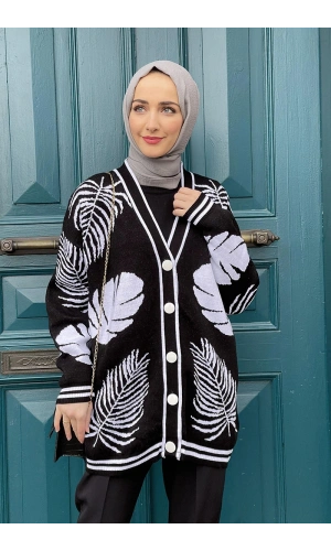 Moda Çizgi Triko Hırka