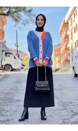 Moda Çizgi Triko Hırka