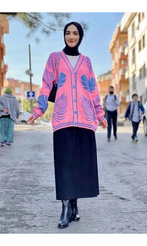 Moda Çizgi Triko Hırka