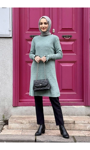 Moda Çizgi Triko Tunik