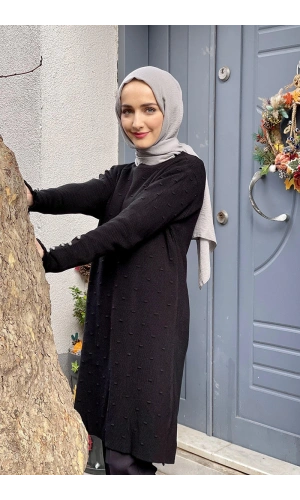 Moda Çizgi Triko Tunik