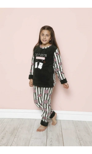 moda çizgi WelSoft Polar Çocuk Pijama Takımı 20243Y
