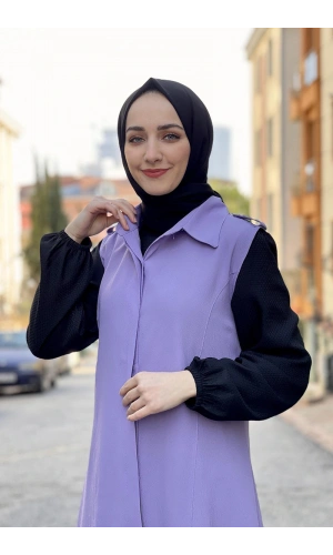 Moda Çizgi Yakalı Yelek