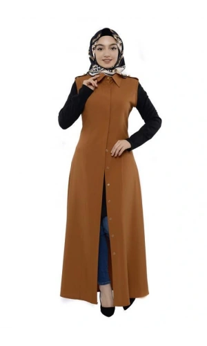 Moda Çizgi Yakalı Yelek