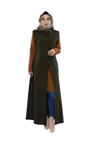 Moda Çizgi Yakalı Yelek