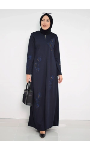 Nakışlı Ferace mdc 2031 Lacivert