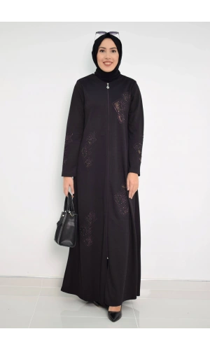 Nakışlı Ferace mdc 2031 Mürdüm