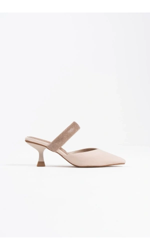 Nina Topuklu Bej Kadın Terlik
