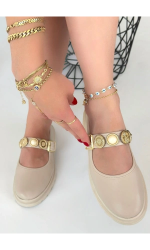 Okira Bej Cilt Oxford Ayakkabı