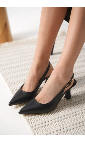 Ophelia Mat Siyah Kadın Topuklu Ayakkabı