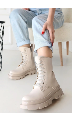 Orge Bej Cilt Bağcıklı Bot