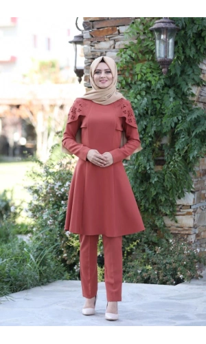 Pelerinli Takım Elbise mc0034 Kiremit