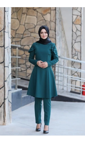 Pelerinli Takım Elbise mc0034 Petrol