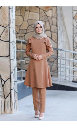 Pelerinli Takım Elbise mc0034 Taba