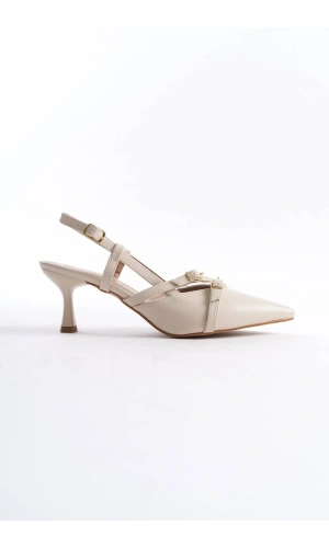 Perla Kadın Bej Topuklu Ayakkabı