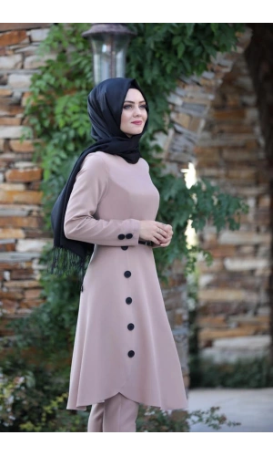 Pileli Takım Elbise MC0035 Pudra