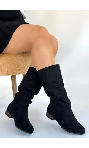 Plod Siyah Süet Çizme