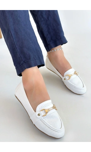 Rain Beyaz Cilt Babet Ayakkabı