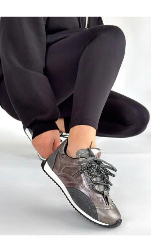 Ranu Platin Cilt Paraşüt Detaylı Bağcıklı Spor Ayakkabı