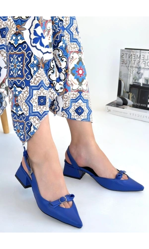 Rewat Mavi Cilt Topuklu Ayakkabı