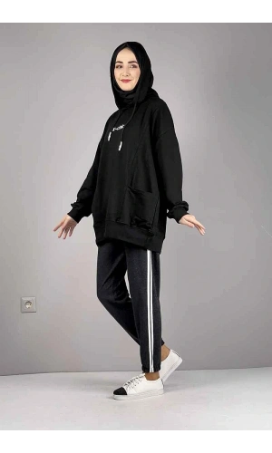 Şerit Detaylı Eşofman Altı Antrasit