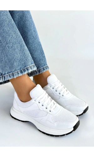 Slar Beyaz Cilt Bağcıklı Spor Ayakkabı