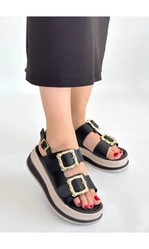 Stan Siyah Cilt Sandalet