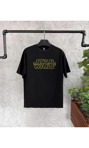 Star Wars Baskılı Çocuk T-Shirt - Siyah