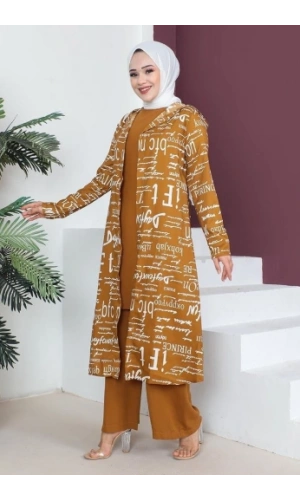 Tesettür 3 lü Takım Taba