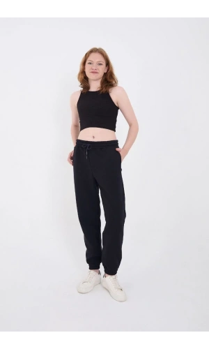 Üç İplik Basic Lastikli Eşofman Pantolon - Lacivert