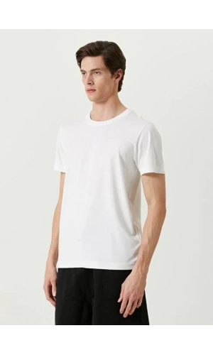 Unisex Basic Bisiklet Yaka Regular T-Shirt - Beyaz