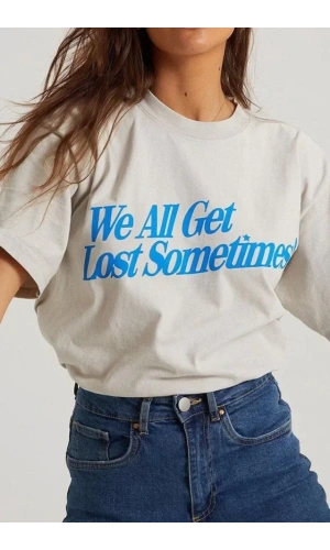 Unisex Baskılı Oversize T-Shirt - Beyaz