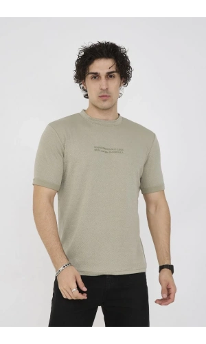 Unisex Bisiklet Yaka Slim fit T-Shirt- Açık Yeşil