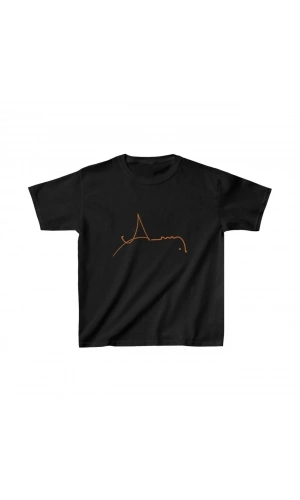 Unisex Çocuk Baskılı T-Shirt - Siyah