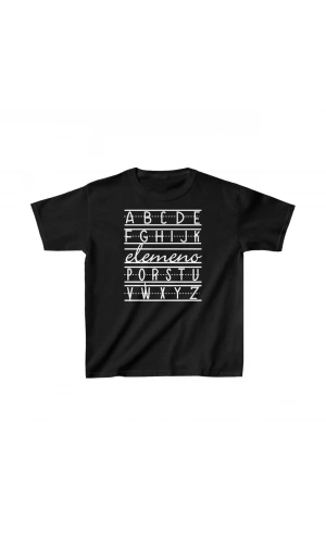 Unisex Çocuk Baskılı T-Shirt - Siyah