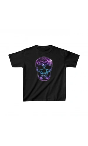 Unisex Çocuk Baskılı T-Shirt - Siyah