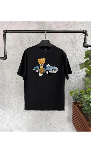 Unisex Çocuk Baskılı T-Shirt - Siyah