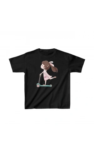 Unisex Çocuk Baskılı T-Shirt - Siyah