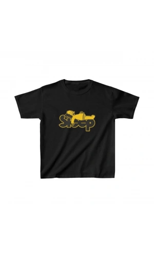 Unisex Çocuk Baskılı T-Shirt - Siyah