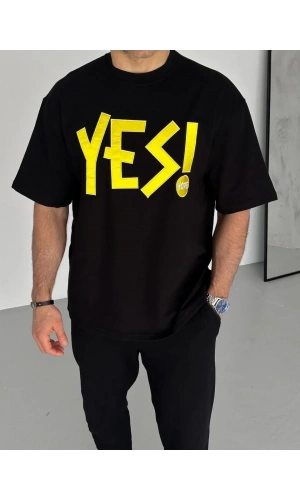 Unisex Nakış İşlemeli T-Shirt - Siyah